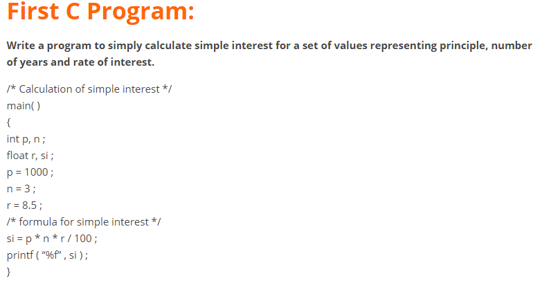 first c program first c program