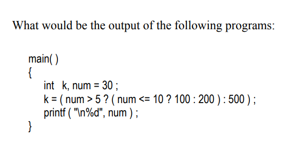 conditional operators c program example