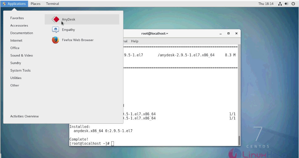 open anydesk on centos 7