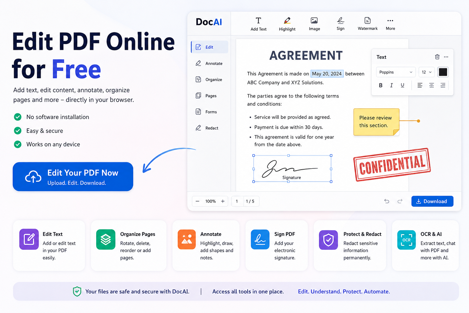 Edit PDF online for free