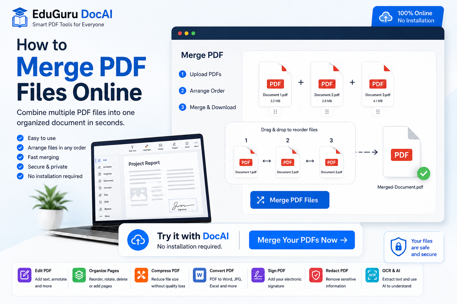 How to merge pdf files online